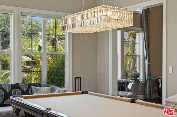 Billiard Table, Chandelier, Interior