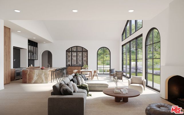 Dining room, Fireplace, Interior, Living room, Recessed Lighting