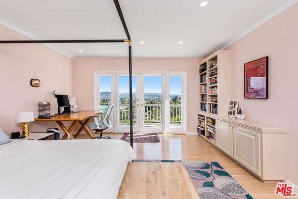 Bedroom, Home Office, Interior, Recessed Lighting, Wood Texture Flooring