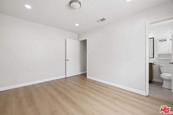 Bathroom, Empty room, Interior, Recessed Lighting, Wood Texture Flooring
