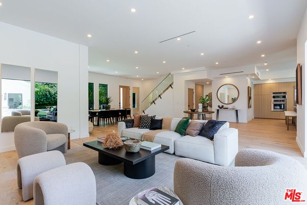 Dining room, Interior, Kitchen, Living room, Recessed Lighting, Wood Texture Flooring