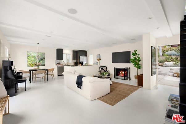 Dining room, Fireplace, Interior, Kitchen, Living room, Pendant Lights, Recessed Lighting