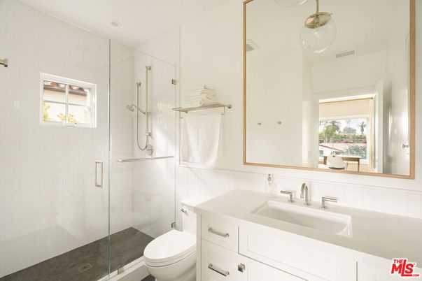 Bathroom, Glass Shower, Interior, Pendant Lights