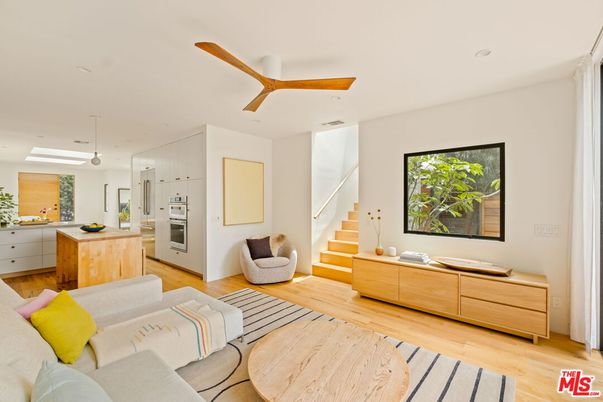 Interior, Kitchen, Living room, Pendant Lights, Recessed Lighting, Stainless Steel Appliances, Wood Texture Flooring