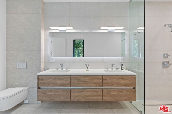 Bathroom, Dual Sink Vanities, Glass Shower, Interior