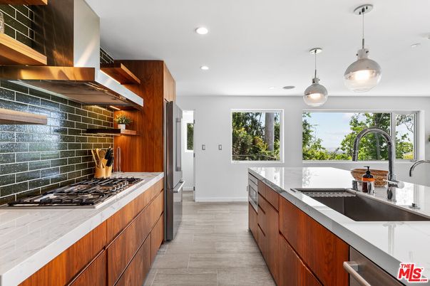 Interior, Kitchen, Pendant Lights, Recessed Lighting, Stainless Steel Appliances