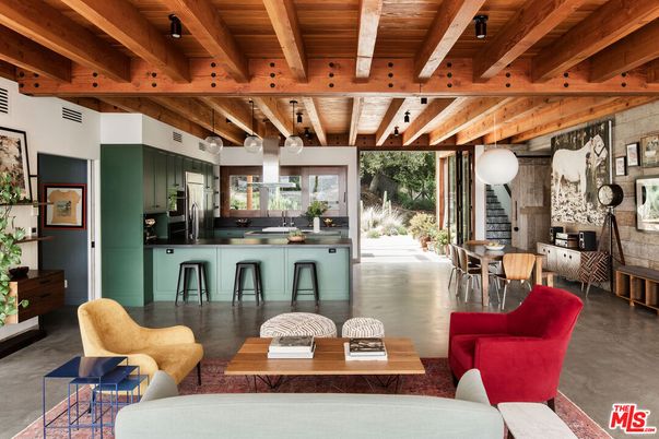 Dining room, Interior, Kitchen, Living room, Pendant Lights, Wooden Beams, Wooden Ceilings