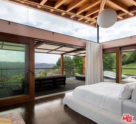Bedroom, Interior, Pendant Lights, Wooden Beams, Wooden Ceilings, Wood Texture Flooring