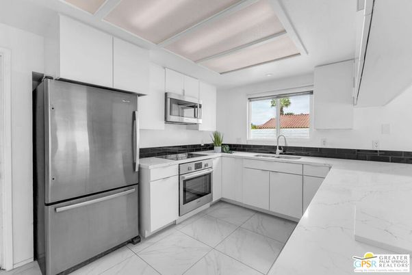 Interior, Kitchen, Marble, Recessed Lighting, Stainless Steel Appliances