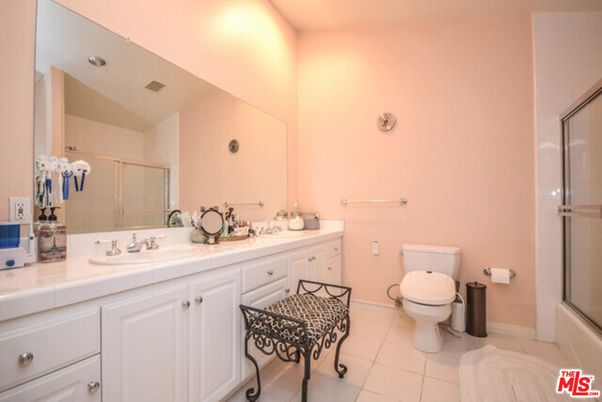 Bathroom, Dual Sink Vanities, Interior, Recessed Lighting, Tile Countertops