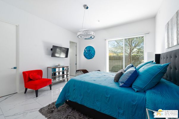 Bedroom, Interior, Marble, Pendant Lights