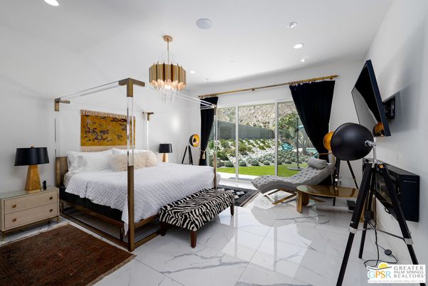 Bedroom, Interior, Marble, Pendant Lights, Recessed Lighting