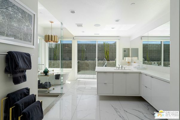 Bathroom, Glass Shower, Interior, Marble, Recessed Lighting