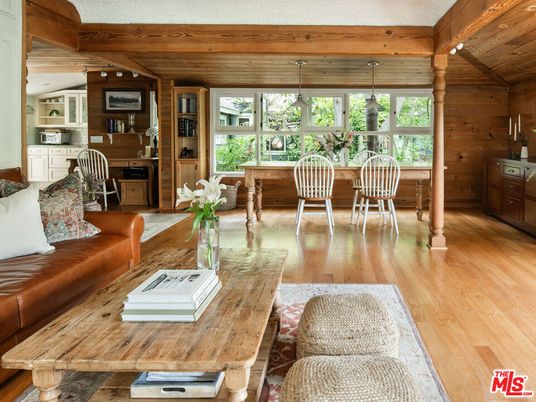 Dining room, Interior, Living room, Pendant Lights, Wooden Beams, Wooden Ceilings, Wood Texture Flooring, Wooden Walls