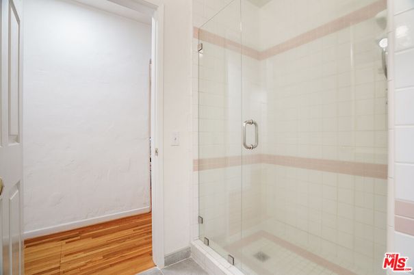 Bathroom, Glass Shower, Interior, Wood Texture Flooring