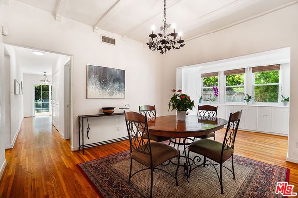 Chandelier, Dining room, Interior, Wood Texture Flooring