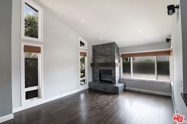 Fireplace, Interior, Recessed Lighting, Wood Texture Flooring
