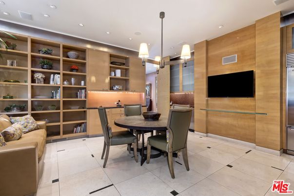Dining room, Interior, Pendant Lights, Recessed Lighting, Wooden Walls