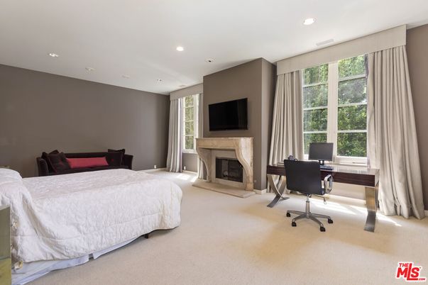 Bedroom, Fireplace, Home Office, Interior, Recessed Lighting