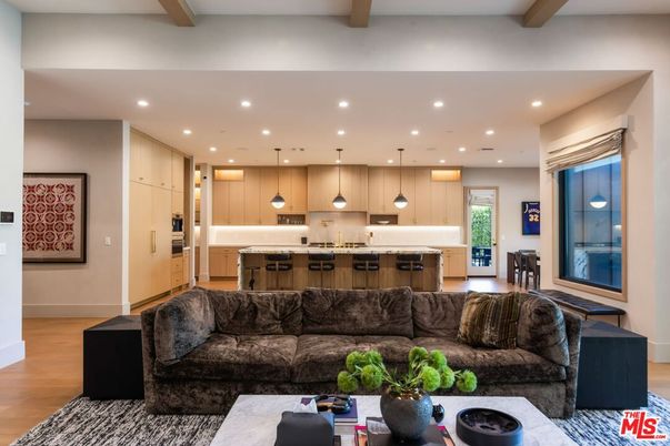 Interior, Kitchen, Living room, Pendant Lights, Recessed Lighting, Wood Texture Flooring