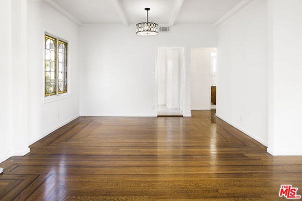 Chandelier, Empty room, Interior, Wood Texture Flooring