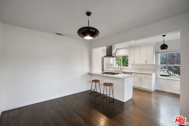 Interior, Kitchen, Pendant Lights, Wood Texture Flooring
