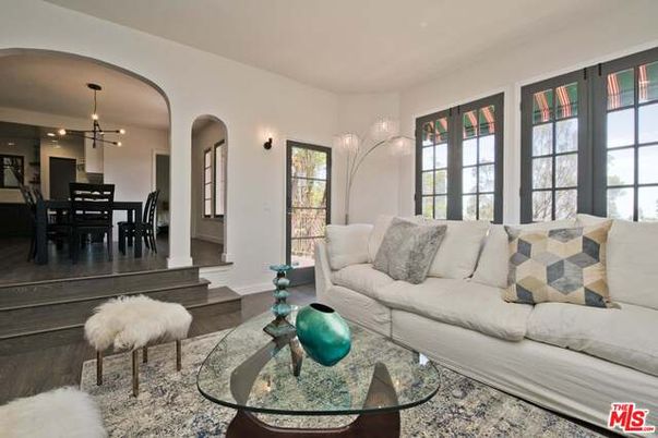 Dining room, Interior, Living room, Pendant Lights, Wood Texture Flooring