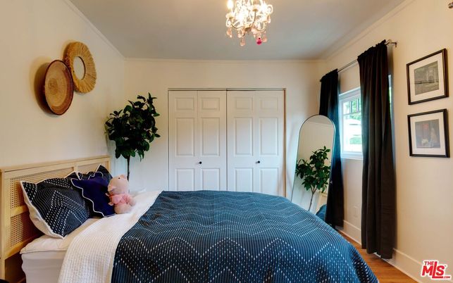 Bedroom, Chandelier, Interior, Wood Texture Flooring