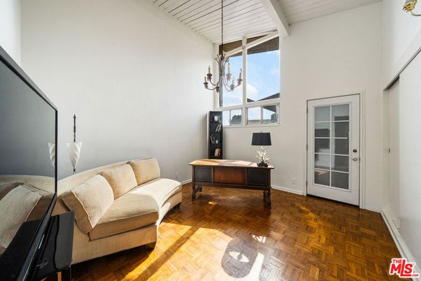 Chandelier, Home Office, Interior, Wood Texture Flooring