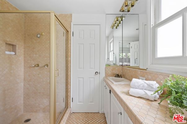 Bathroom, Glass Shower, Interior, Tile Countertops
