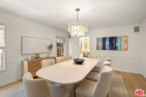 Chandelier, Dining room, Interior, Wood Texture Flooring