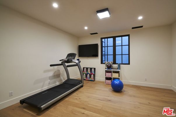 Fitness Equipment, Interior, Recessed Lighting, Wood Texture Flooring
