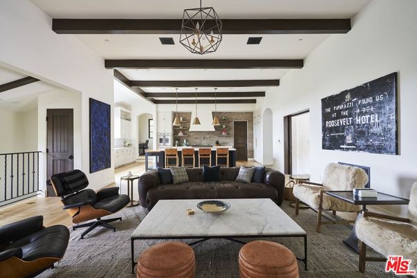 Dining room, Interior, Kitchen, Living room, Pendant Lights, Recessed Lighting, Wooden Beams, Wood Texture Flooring