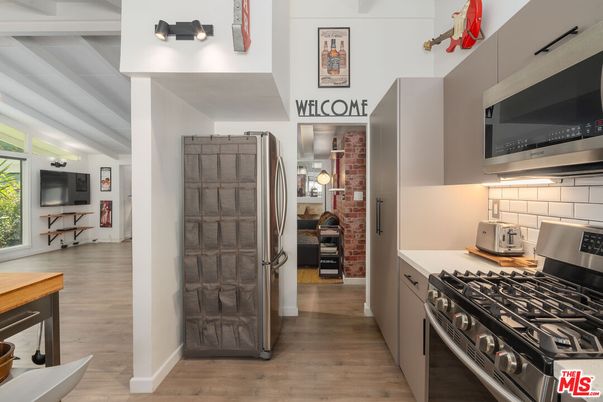 Interior, Kitchen, Stainless Steel Appliances, Wood Texture Flooring