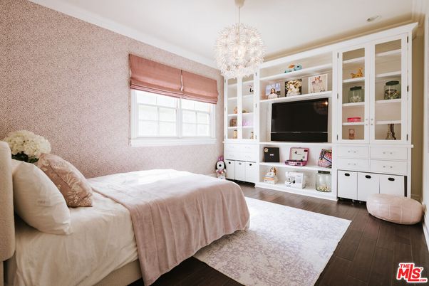 Bedroom, Chandelier, Interior, Wood Texture Flooring