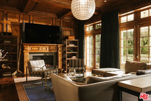 Fireplace, Interior, Living room, Recessed Lighting, Wooden Beams, Wooden Ceilings, Wood Texture Flooring, Wooden Walls
