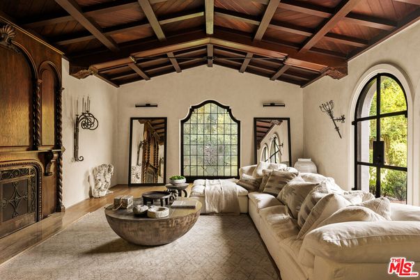 Fireplace, Interior, Living room, Wooden Beams, Wooden Ceilings, Wood Texture Flooring