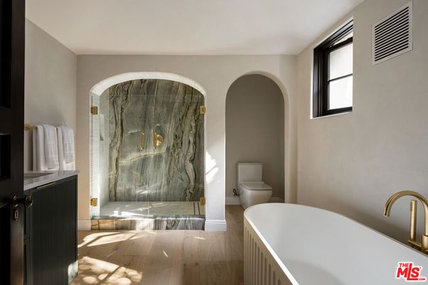 Bathroom, Free Standing Baths, Interior, Wood Texture Flooring