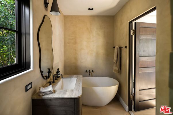 Bathroom, Free Standing Baths, Interior, Wood Texture Flooring
