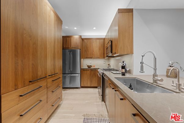 Interior, Kitchen, Recessed Lighting, Wood Texture Flooring