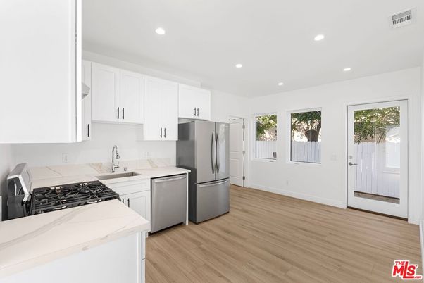 Interior, Kitchen, Recessed Lighting, Wood Texture Flooring