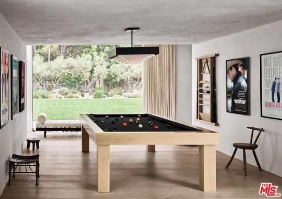 Billiard Table, Game Room, Interior, Wood Texture Flooring