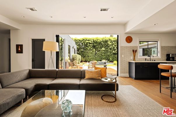 Interior, Living room, Recessed Lighting, Stone Walls, Wood Texture Flooring