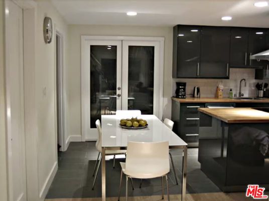 Dining room, Interior, Kitchen, Recessed Lighting, Wood Texture Flooring