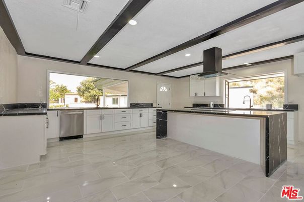 Interior, Kitchen, Marble, Recessed Lighting, Stainless Steel Appliances