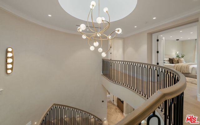 Bedroom, Interior, Pendant Lights, Recessed Lighting, Wood Texture Flooring
