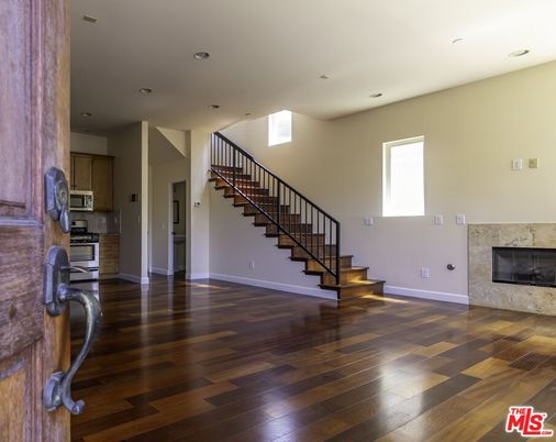 Fireplace, Interior, Recessed Lighting, Wood Texture Flooring