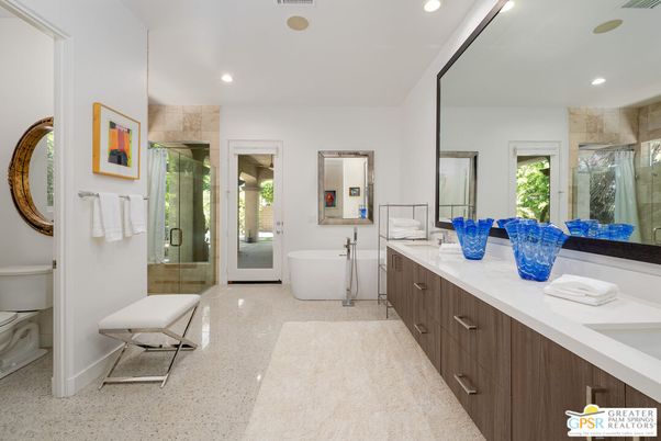 Bathroom, Dual Sink Vanities, Free Standing Baths, Glass Shower, Interior, Recessed Lighting