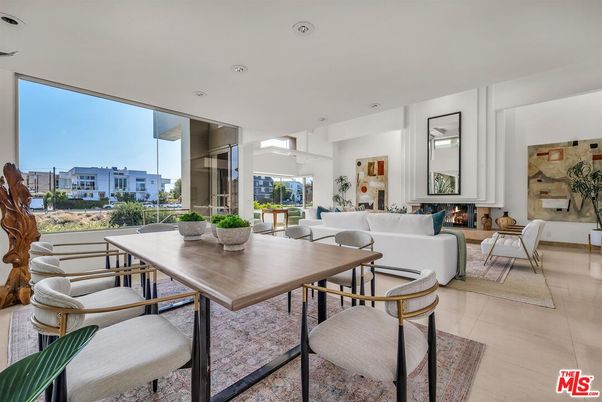 Dining room, Fireplace, Interior, Living room, Recessed Lighting