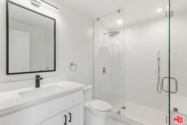 Bathroom, Glass Shower, Interior, Marble, Recessed Lighting